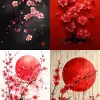 浮世绘风格的樱花和月亮，笔触细腻，右下有墨印   --c 50 --ar 1：2 --s 750 --v 6.1