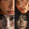 一张亚洲30岁女人漂亮的正面脸，细节，HD，摄影，正面特写   --ar 3:4