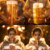 https://mj3-1256181000.cos.ap-shanghai.myqcloud.com/img/cdn/member-20251106/w816_h1456_gV2xWSHFNbDNrQTdGTkwydzNlRmhFZz09-----a9b699f60884d91c1375285e0e7c0b4a.png 一名亚洲的年轻女孩，穿着羽绒服，里面装满了金色啤酒（上面撒着白色泡沫），嘴里